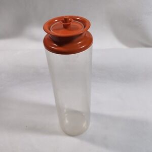 Vintage 70s Tupperware Spaghetti Container 7cup Made In USA 1486 Orange Pop Lid